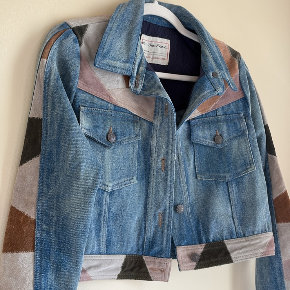 Free People We The Free Dallas Denim and Suede Jacket